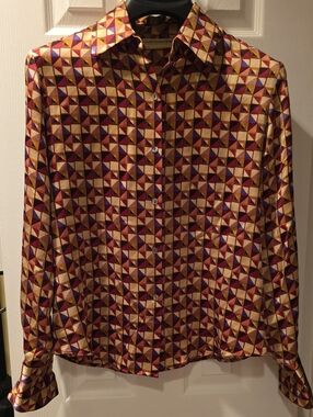Vintage Valerie Stevens Petites pure silk button-down blouse